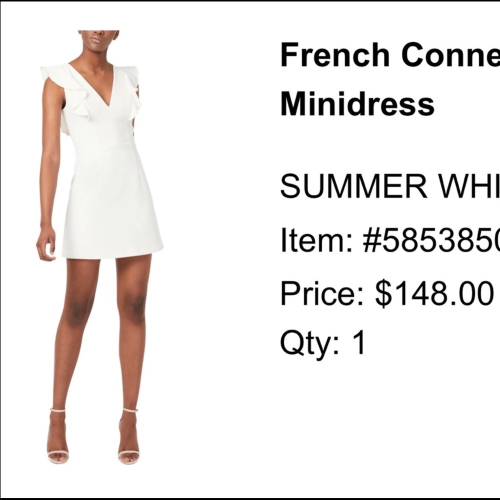 French Connection White Whisper Dress - Size 6 - Perfect condition, never worn